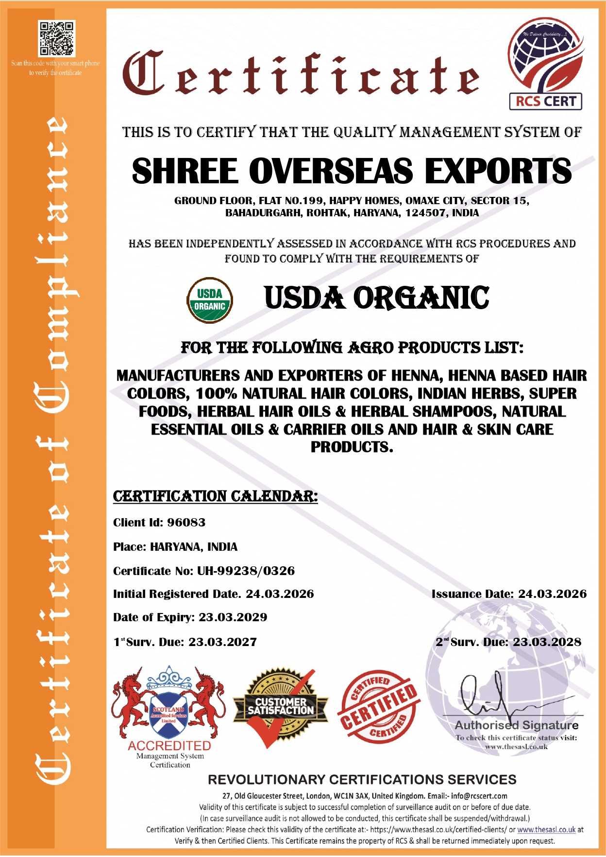 USDA Organic Certified Herbal Products Supplier
